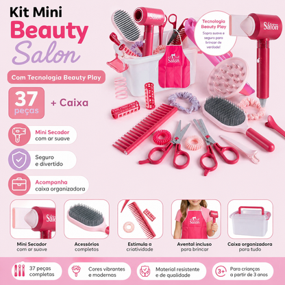Kit Mini Beauty Salon - Com Tecnologia Beauty Play 37 peças + Caixa