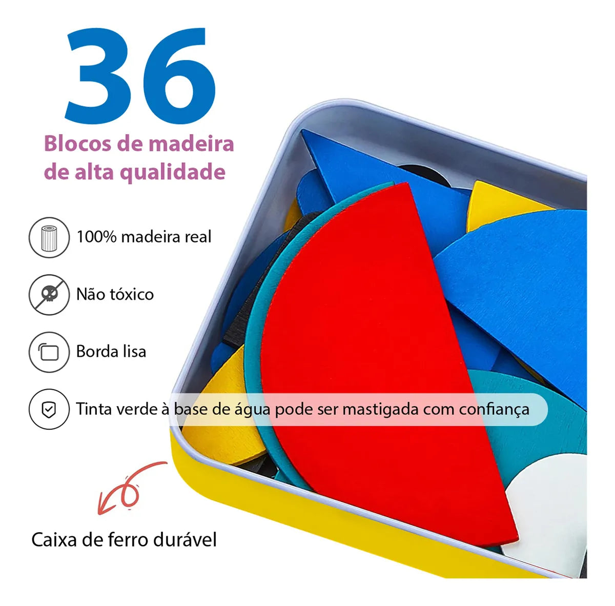 Puzzle Montessori Desafio Inteligente - 36 Blocos E 60 Cartas + BÔNUS EXCLUSIVOS