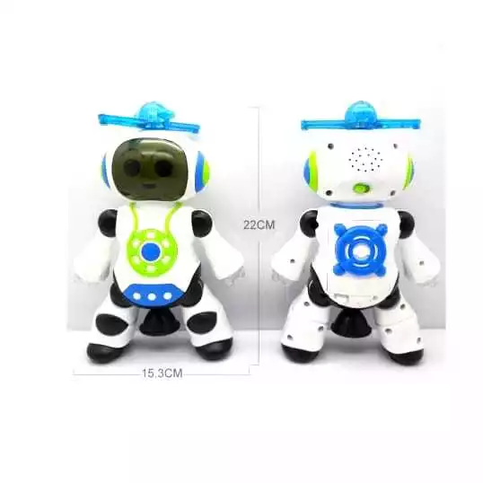 Robô Dançante com Helicóptero, Luzes LED e Som