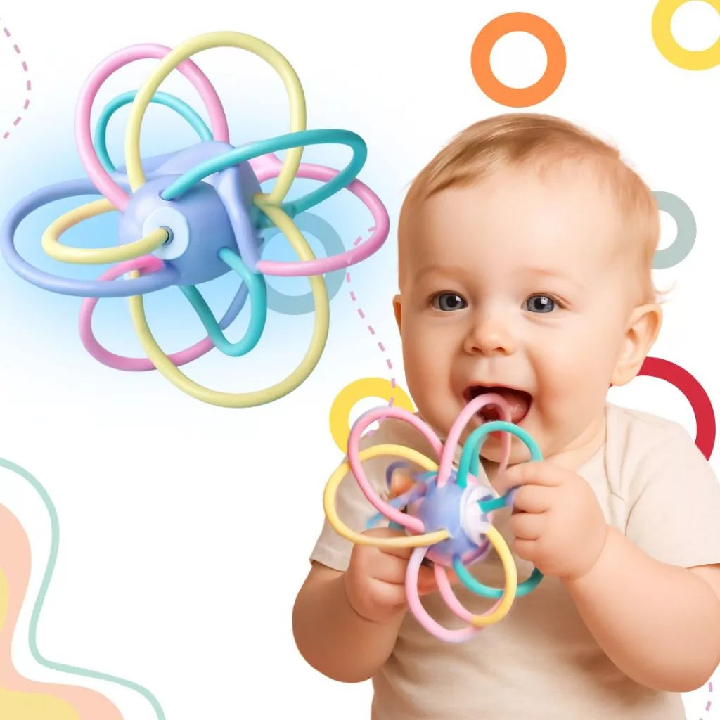 Bolinha de Silicone para Bebês – Mordedor Seguro + Estímulo Sensorial