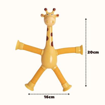 Pop Tube de Girafa com Luz e Ventosa  - Kit com 3 unidades