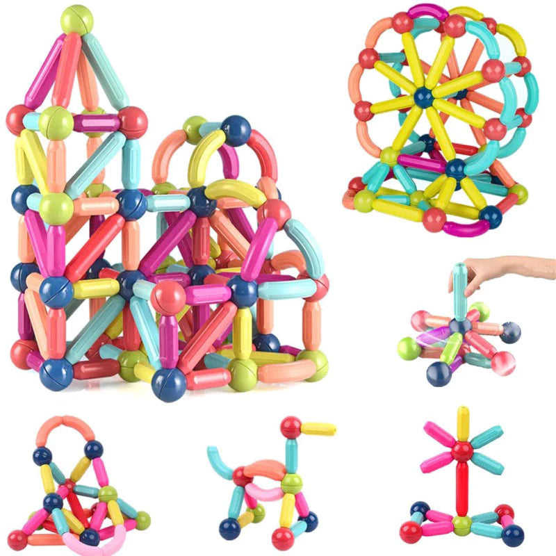 Blocos De Construção 3d Magnéticos 128 Peças